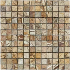 Mozaika marmurowa Rain Forest Brown 30x30x1x2.5 cm