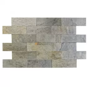 Płytki Panel Kamienny Łupek Silver Shine naturalny 10x30x0,8-1,3 cm