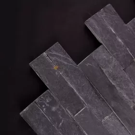 Panel ścienny łupek czarny black slate 10x36 ściany elewacje fasada