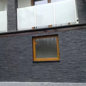 Panel ścienny łupek czarny black slate 10x36 ściany elewacje fasada