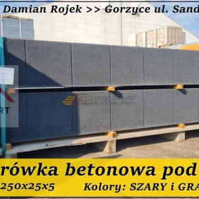 Nowoczesna betonowa podmurówka pod panel 250x25x5 kolory GRAFIT i SZARY 