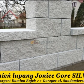 Bloczek łupany na ogrodzenie Joniec Gorc kolor SILVER dostępny OD RĘKI !