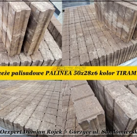 Palisada betonowa PALINEA ciepłe kolory LATTE i TIRAMISU obrzeże palisadowe gładkie 