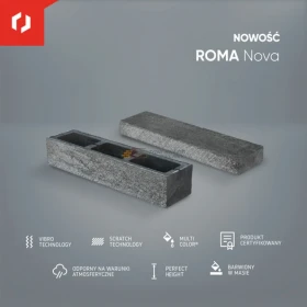 Bloczek pustak na ogrodzenie Joniec Roma NOVA kolory SZERLIT i URAN > Nowość 2023