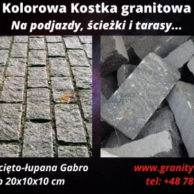 Czarna Kostka Granitowa cięto-łupana na podjazdy, drogi, ścieżki !! Promo!!!