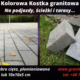 Czarna Kostka Granitowa cięta płomieniowana GABRO - na podjazdy, drogi, ścieżki PROMO !!!